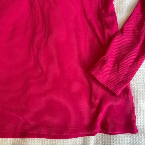 TAG pink thermal  knit long sleeve henley top M‎ - Picture 4 of 6